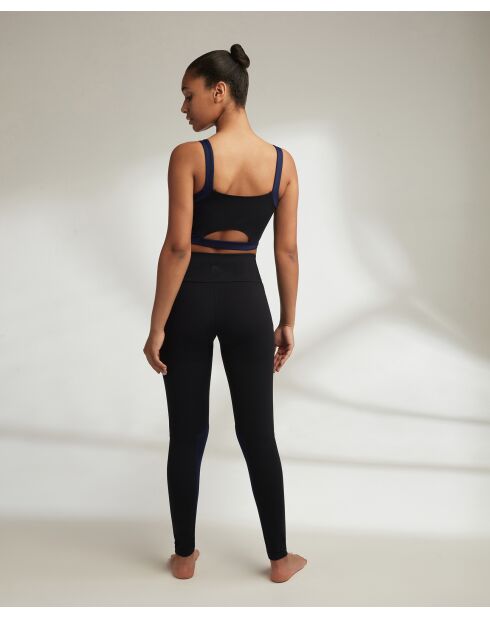 Florence zwart/marineblauwe crop top