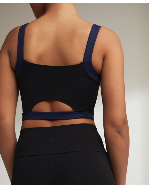 Florence zwart/marineblauwe crop top