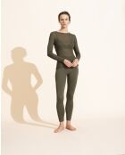 Cécile olive top met lange mouwen