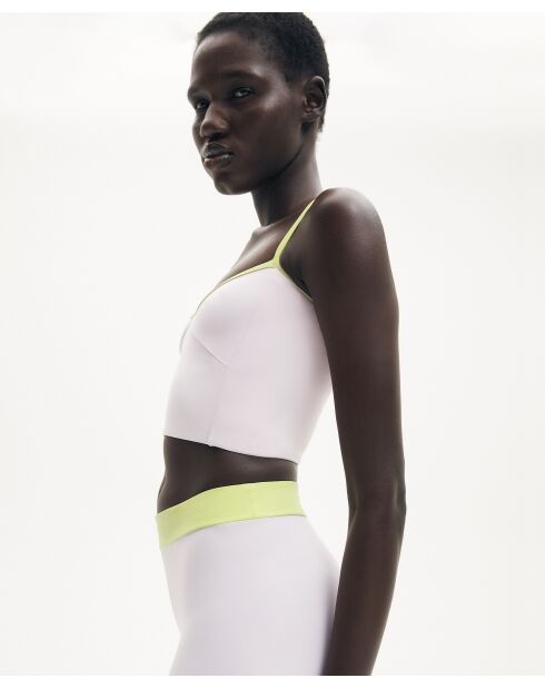 Crop top Alizée lilas/citron vert