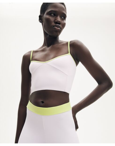 Crop top Alizée lilas/citron vert