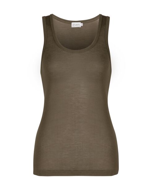 Débardeur côtelé Elise olive