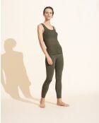 Camiseta sin mangas Elise color oliva acanalada