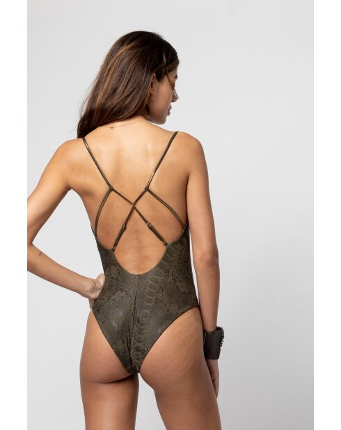Maillot de bain une pièce Tia kaki