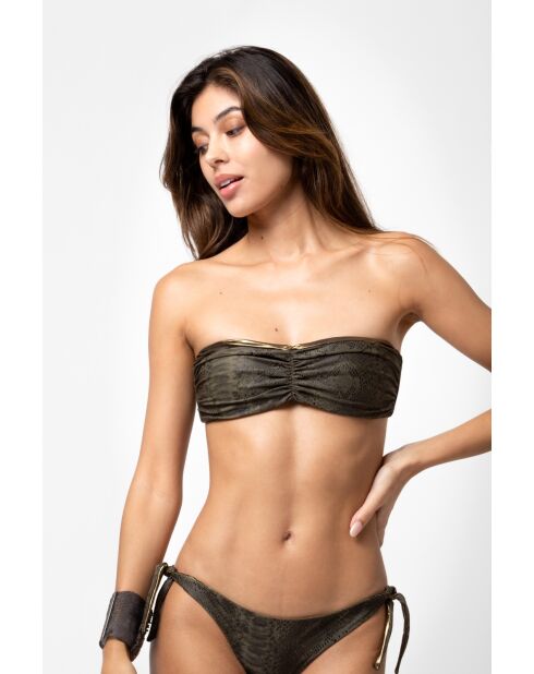 Top de bikini color caqui Julie