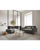 Venus 2-Sitzer-Samtsofa Hellgrau - 158x92x90 cm