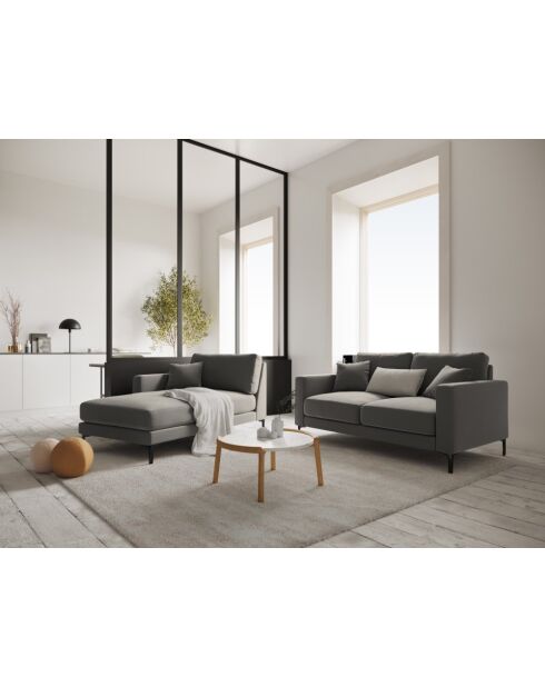 Venus 2-Sitzer-Samtsofa Hellgrau - 158x92x90 cm