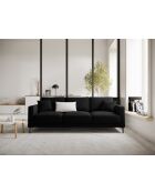 Sofá Venus de 3 plazas de terciopelo negro - 220x92x90