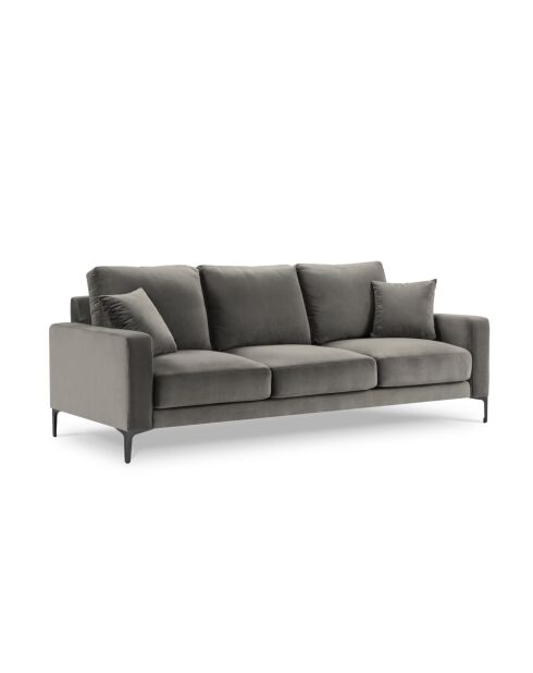 Venus 3-Sitzer-Sofa aus Samt Hellgrau - 220x92x90