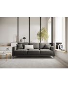 Venus 3-Sitzer-Sofa aus Samt Hellgrau - 220x92x90