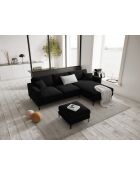 Pouf velours Venus 1 place Noir - 65x65x47 cm