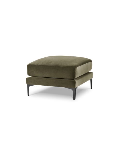 Pouf velours Venus 1 place Vert - 65x65x47 cm