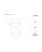 Pouf velours Venus 1 place Vert - 65x65x47 cm