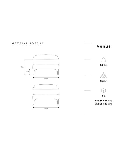 Pouf velours Venus 1 place Vert - 65x65x47 cm