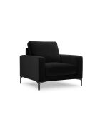 Fauteuil en velours Venus 1 place Noir - 92x92x90 cm