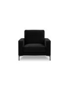 Fauteuil en velours Venus 1 place Noir - 92x92x90 cm