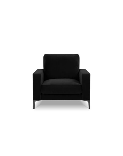Fauteuil en velours Venus 1 place Noir - 92x92x90 cm