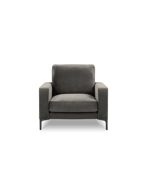 Fauteuil en velours Venus 1 place Gris Clair - 92x92x90 cm
