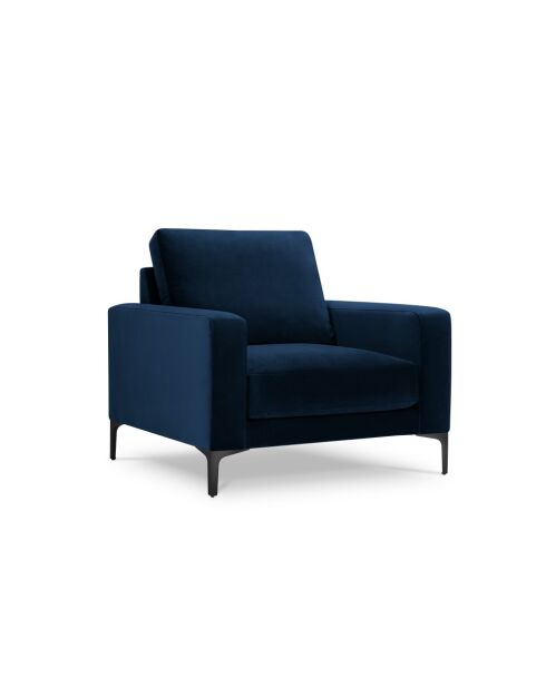 Fauteuil en velours Venus 1 place Bleu Roi - 92x92x90 cm