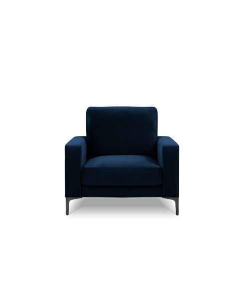 Fauteuil en velours Venus 1 place Bleu Roi - 92x92x90 cm