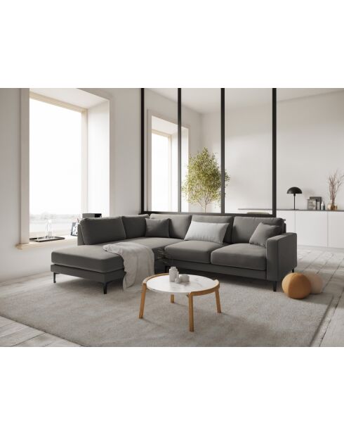 Venus 5-Sitzer-Ecksofa rechts Hellgrau - 254x185x90 cm
