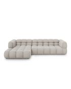 Aster Modulares Ecksofa aus Samt für 4 Personen, links, Hellbeige — 300x162x70