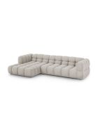 Aster Modulares Ecksofa aus Samt für 4 Personen, links, Hellbeige — 300x162x70