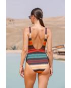 Mehrfarbiger, formender, einteiliger Badeanzug/ Gaïa
