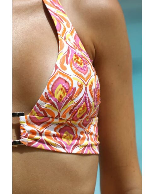 Haut de maillot de bain corail rose / Positano