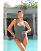 Einteiliger Badeanzug in Khaki