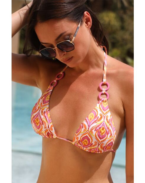 Haut de maillot de bain corail rose / Positano