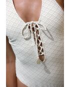 Traje de baño blanco BB de 1 pieza/Diane