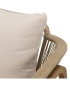 Salon de jardin 5 places en acacia et cordage synthétique beige