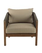 Ensemble de salon de jardin 4 places en acacia et cordage synthétique vert sapin