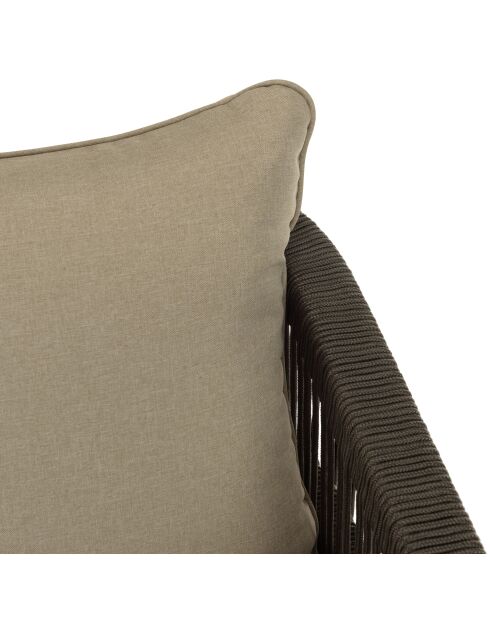 Juego de muebles de jardín de 4 plazas en cuerda sintética verde acacia y abeto