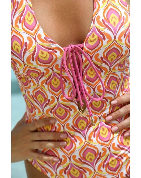 BB Pink Coral/Positano 1-teiliger Badeanzug