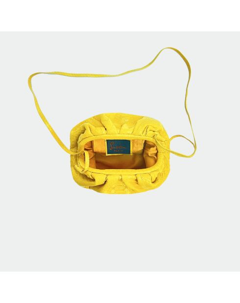 Marsupio morbido per bambini in pitone limone - 23 x 18 cm