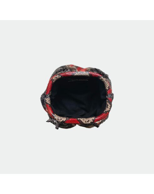 Pochette morbida per bebè in pitone rosso e nero - 23 x 18 cm