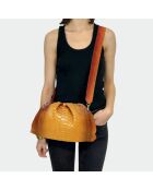 Pochette morbida grande in pitone mandarino - 31 x 20 cm