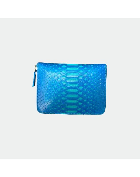Bridget Deep Ocean portemonnee met python - 14 x 10 cm