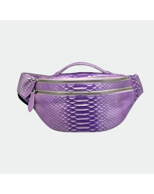 Pythonbanane mit Baumwoll-Innenfutter Mike Lilas - 34,5 x 14,5 cm