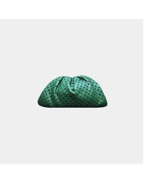 Pochette Baby Perforate Verde in morbida pelle - 23 x 18 cm