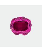 Pochette morbida grande in pitone diavolo rosa - 31 x 20 cm