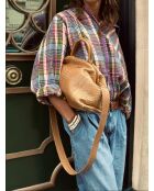 Borsa morbida in pitone con fodera interna in cotone Jade Natural - 35 x 22 cm