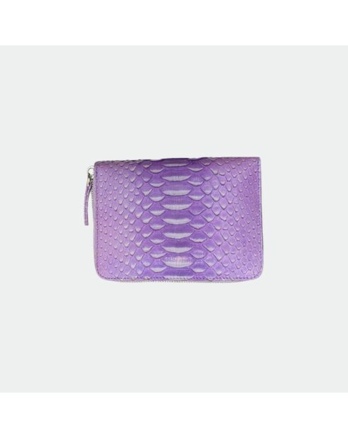 Bridget Lilac portemonnee met python - 14 x 10 cm