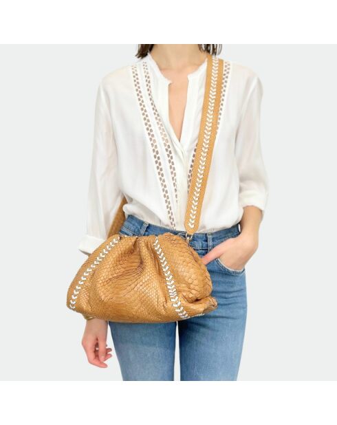 Großer weicher Beutel aus böhmischem Pythonleder - 31 x 20 cm