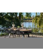4 chaises de jardin Tulsa de jardin en polypropylène empilable noires - 595x565x825 cm