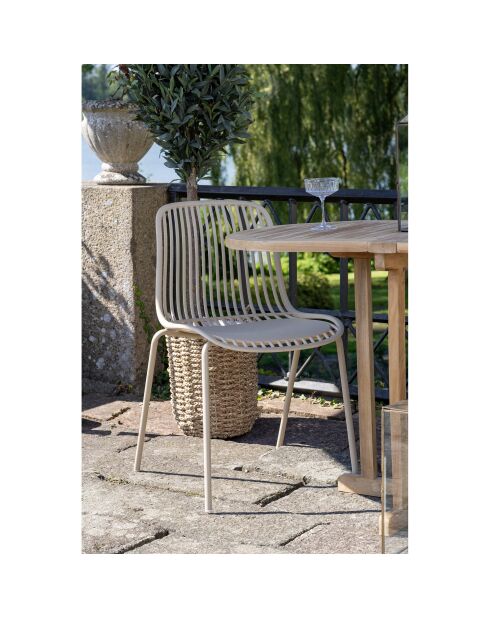 4 Esszimmerstühle Branson, stapelbar, Polypropylen, sandfarben, 55x465x82 cm