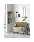 Banc Barco avec rangement avec rangement aspect chêne - 33x92x48 cm