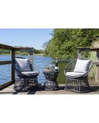 Set da salotto Natal con cuscini in rattan grigio inclusi - 64x48x76 cm